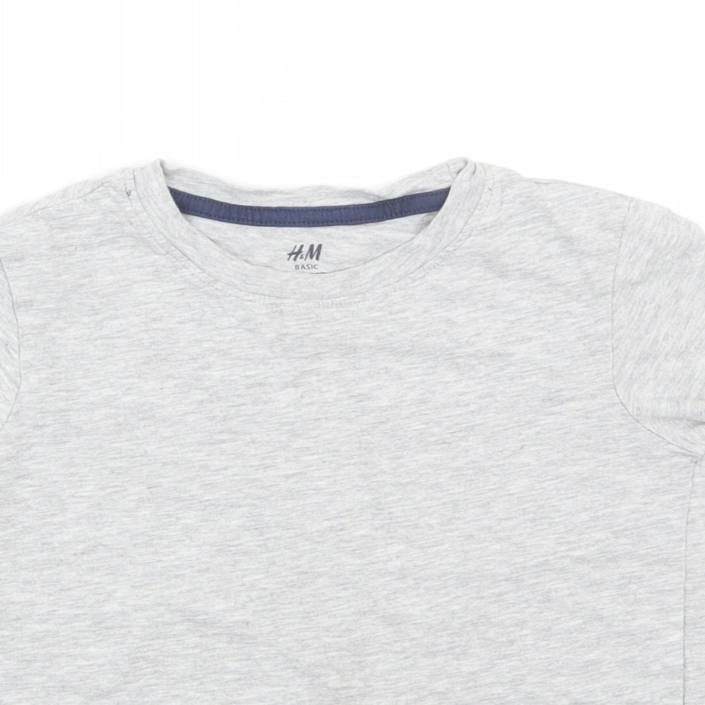 H&M Girls Grey   Basic T-Shirt Size 5-6 Years