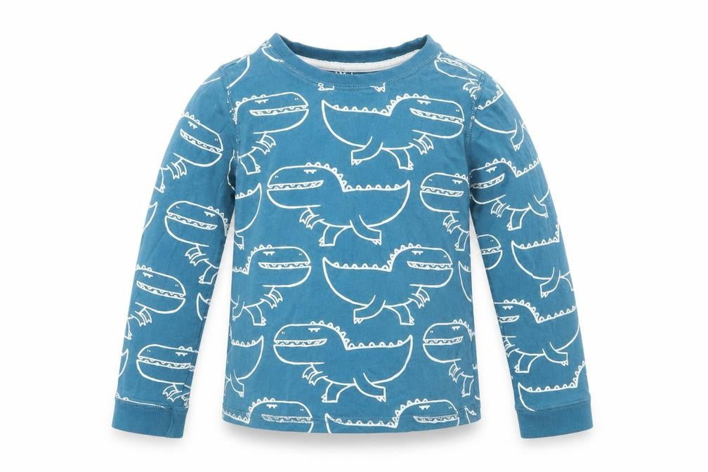 Tu Boys Blue Animal Print   Pyjama Top Size 6-7 Years  - DInosaur