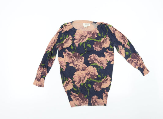 NEXT Womens Multicoloured Floral Knit Pullover Jumper Size 8