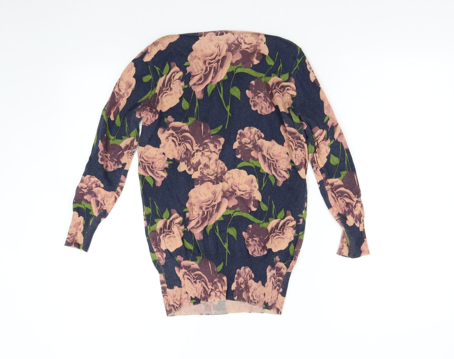 NEXT Womens Multicoloured Floral Knit Pullover Jumper Size 8