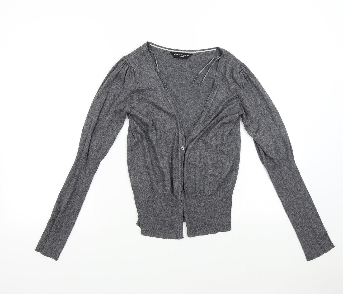Dorothy Perkins Womens Grey  Knit Cardigan Jumper Size 10