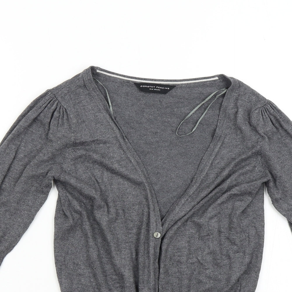 Dorothy Perkins Womens Grey  Knit Cardigan Jumper Size 10