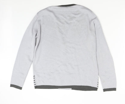 Preloved Damart Womens Grey  Knit Pullover Jumper Size 10 - Back