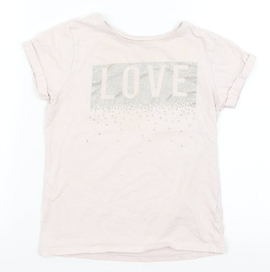 Primark Girls Pink   Basic T-Shirt Size 9-10 Years  - Love
