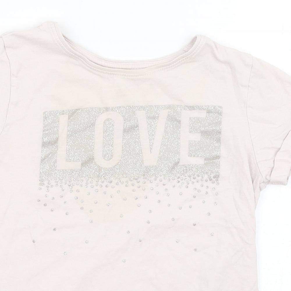 Primark Girls Pink   Basic T-Shirt Size 9-10 Years  - Love