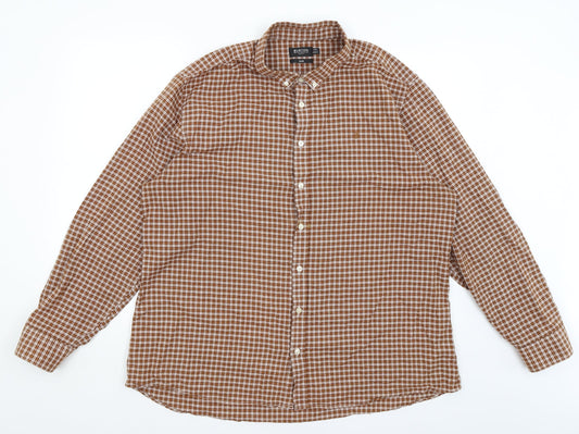 Burton Mens Brown Check   Button-Up Size 2XL