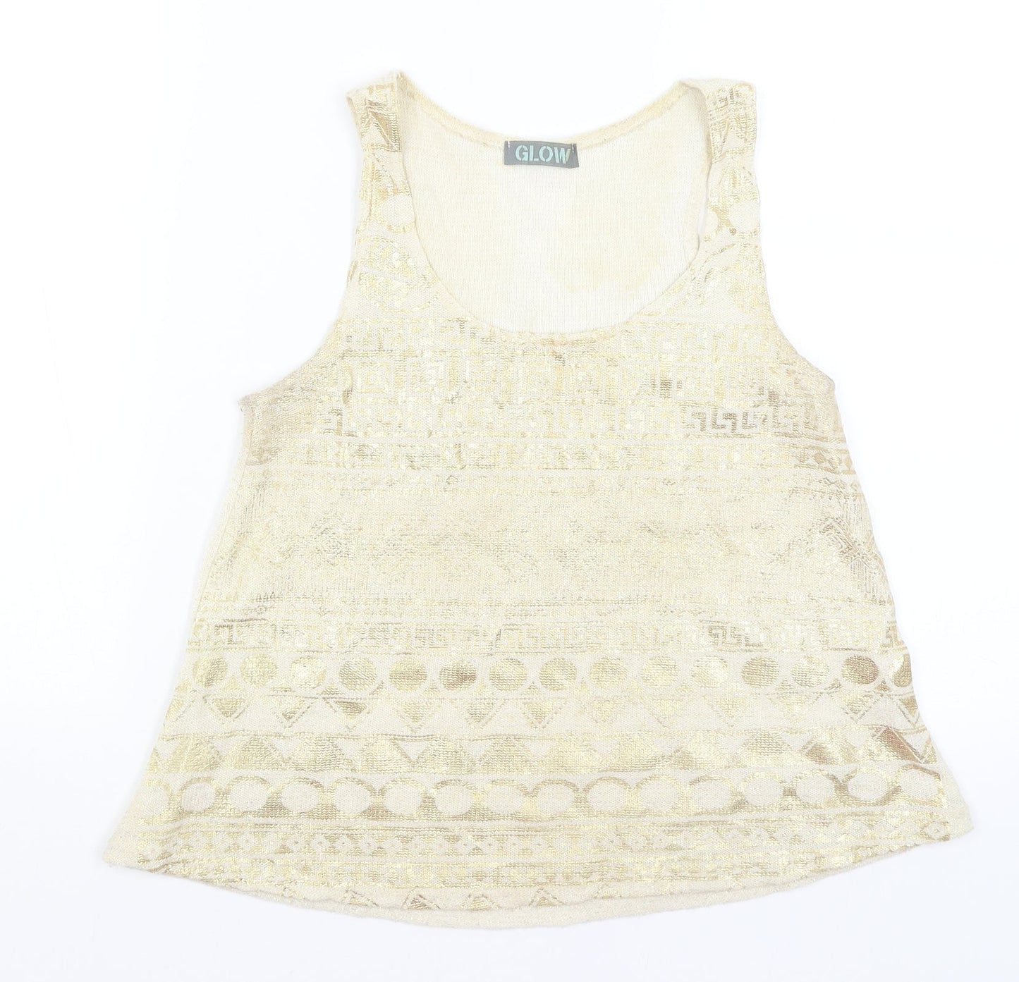 Glow Womens Gold   Basic Tank Size S