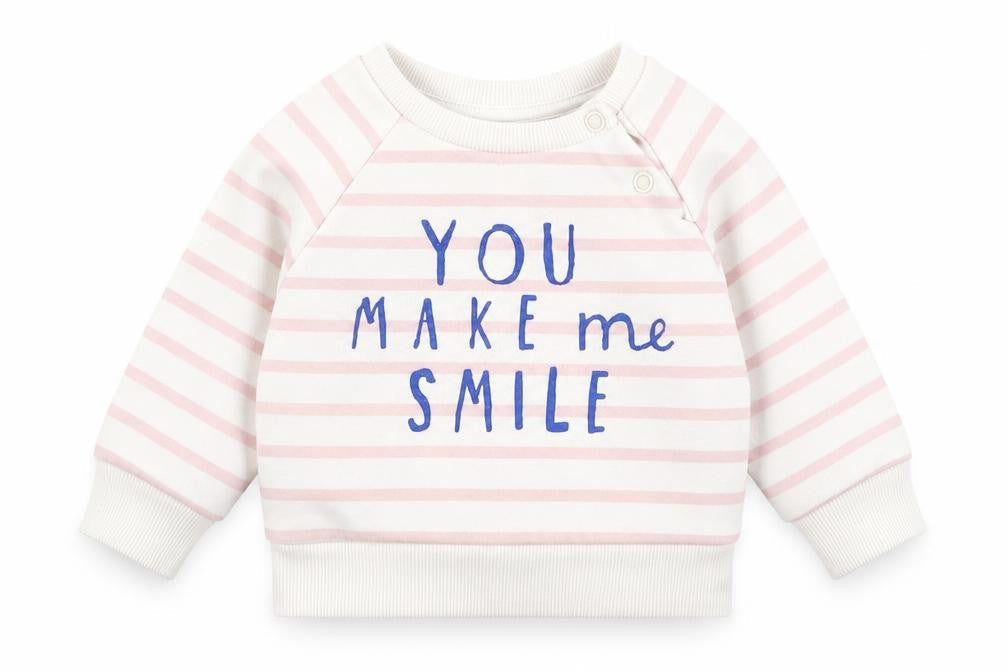 Primark Baby White Striped  Pullover Jumper Size 3-6 Months  - You Make Me Smile