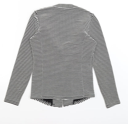 Papaya Womens Black Striped  Jacket Blazer Size 8