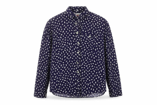 albanes Mens Blue Geometric   Button-Up Size 2XL