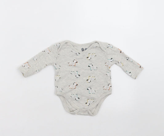 Very Baby Grey   Babygrow One-Piece Size 0-3 Months  - zebras
