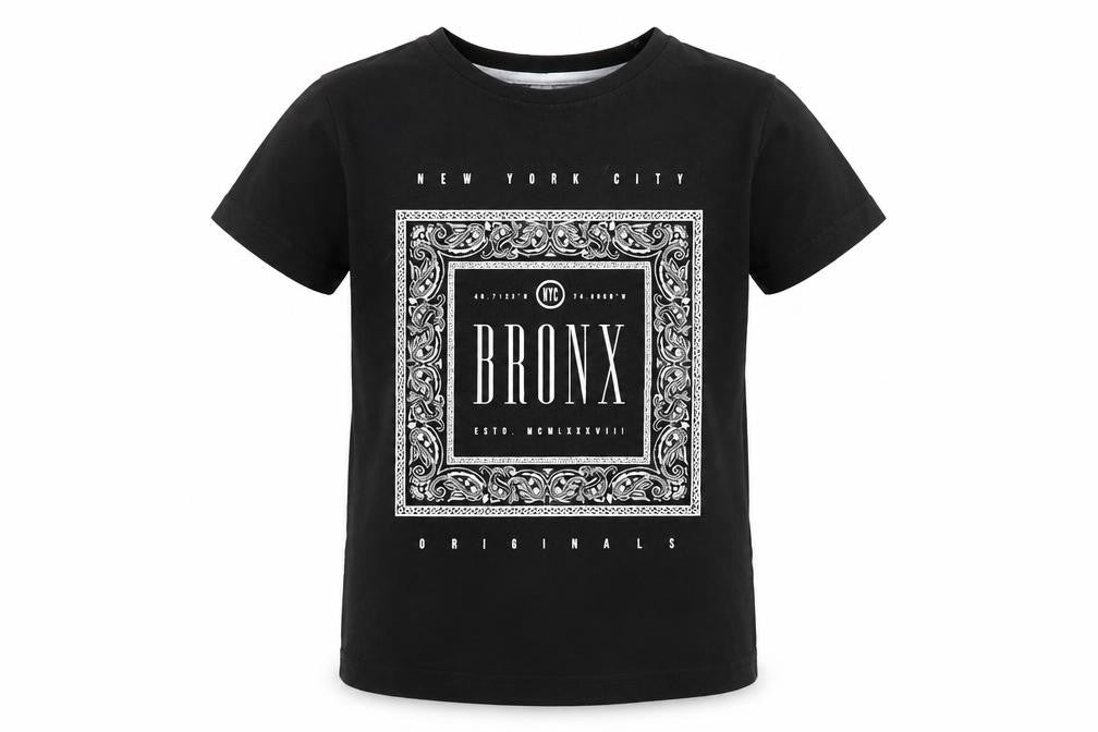 Primark Boys Black   Basic T-Shirt Size 7-8 Years  - Bronx New York