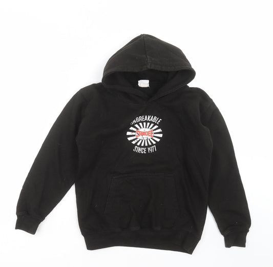 Awdis Boys Black   Pullover Hoodie Size 9-10 Years