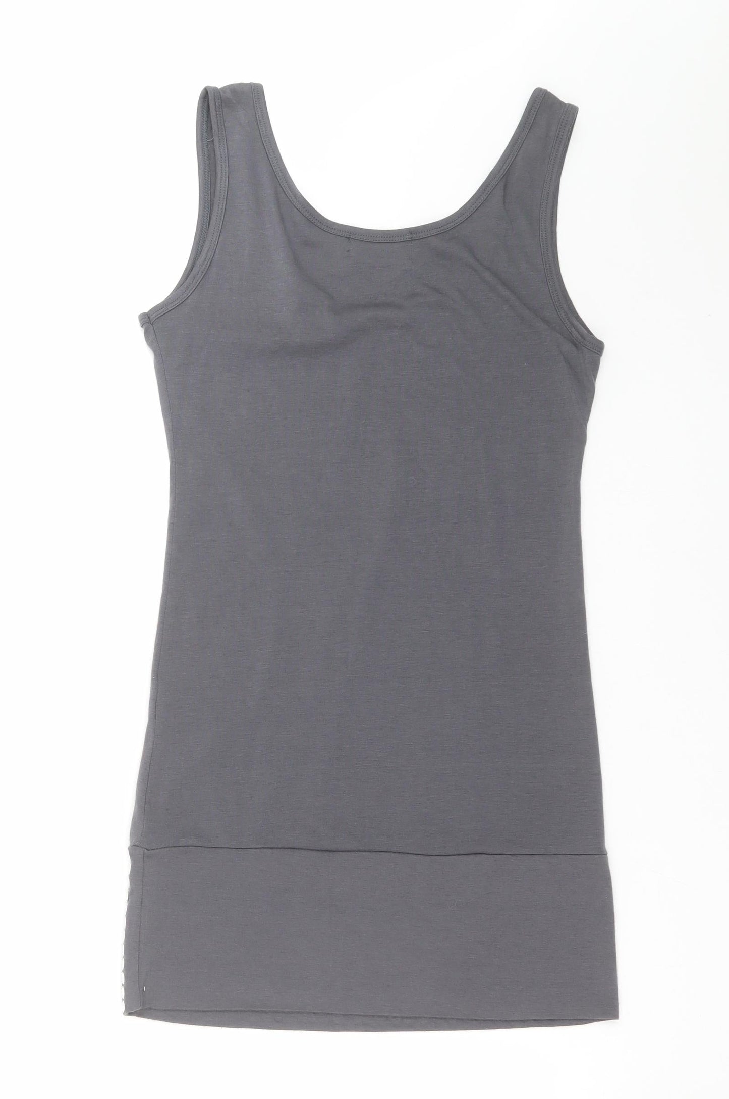 RAVI FAMOUS Womens Grey   Basic Tank Size S  - studded