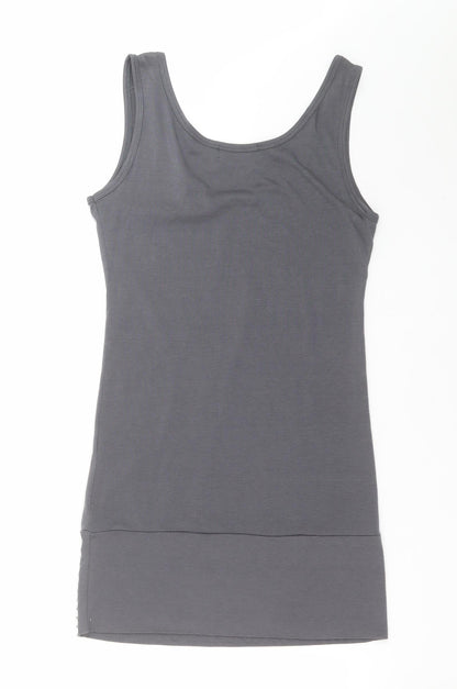 RAVI FAMOUS Womens Grey   Basic Tank Size S  - studded
