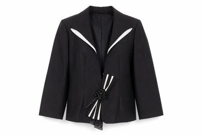 browns & co Womens Black   Jacket Suit Jacket Size 22