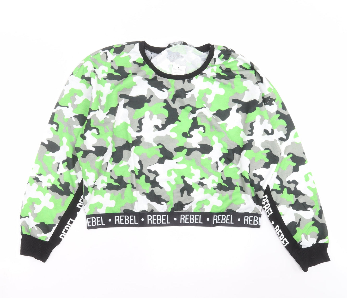 Select Womens Green Camouflage  Pullover Sweatshirt Size 18