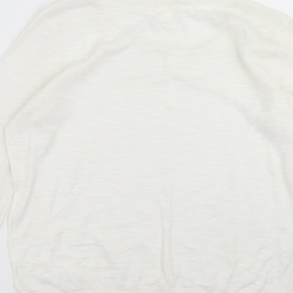 Preloved H&M Womens White  Knit Pullover Jumper Size M - Label