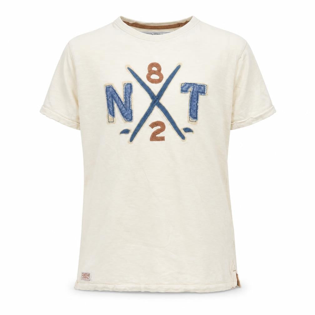 Next Boys Beige   Basic T-Shirt Size 9 Years  - Embroidered detail