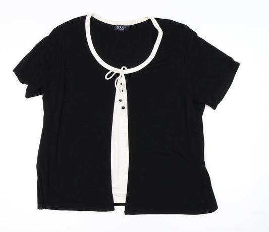 Soul Collection Womens Black   Basic T-Shirt Size XL