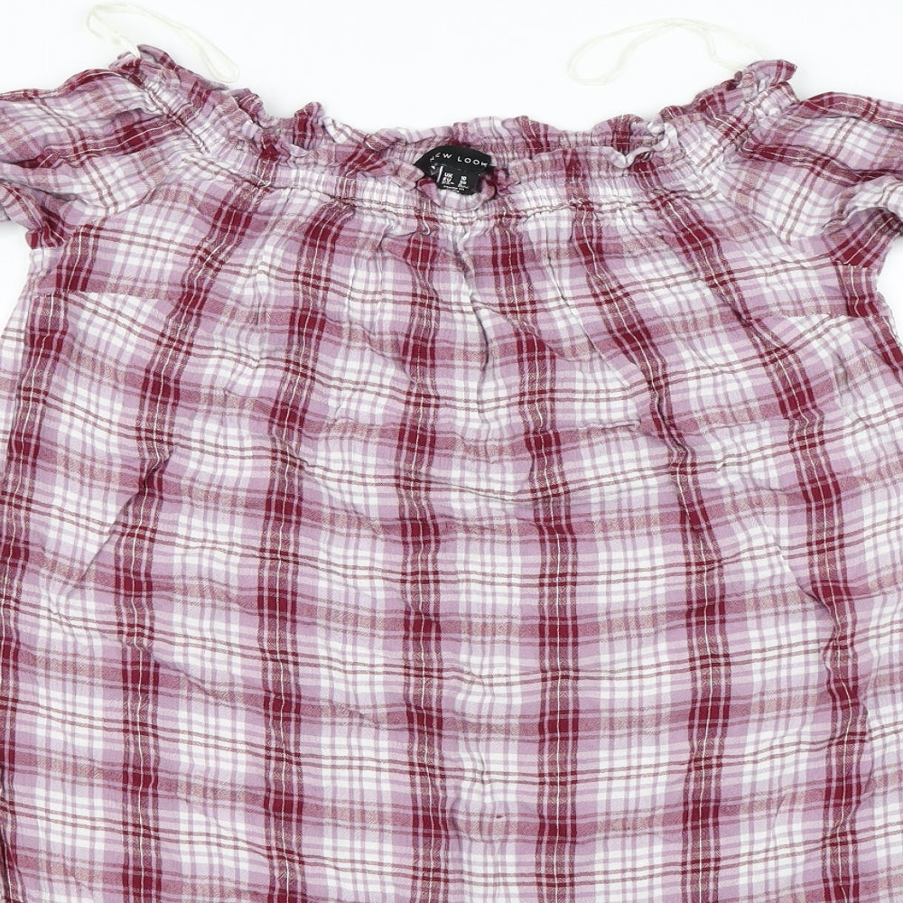 New Look Womens Red Check  Mini  Size 10