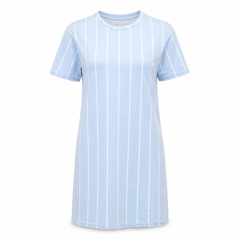 PRETTYLITTLETHING Womens Blue Striped  Slip Dress  Size 6