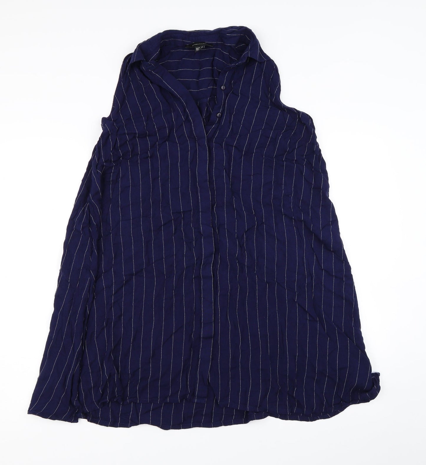 Atmosphere Womens Blue Houndstooth  Shirt Dress  Size 10