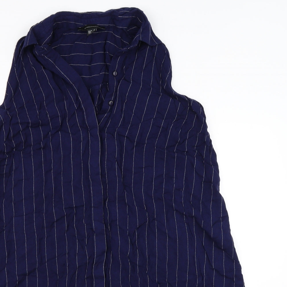 Atmosphere Womens Blue Houndstooth  Shirt Dress  Size 10