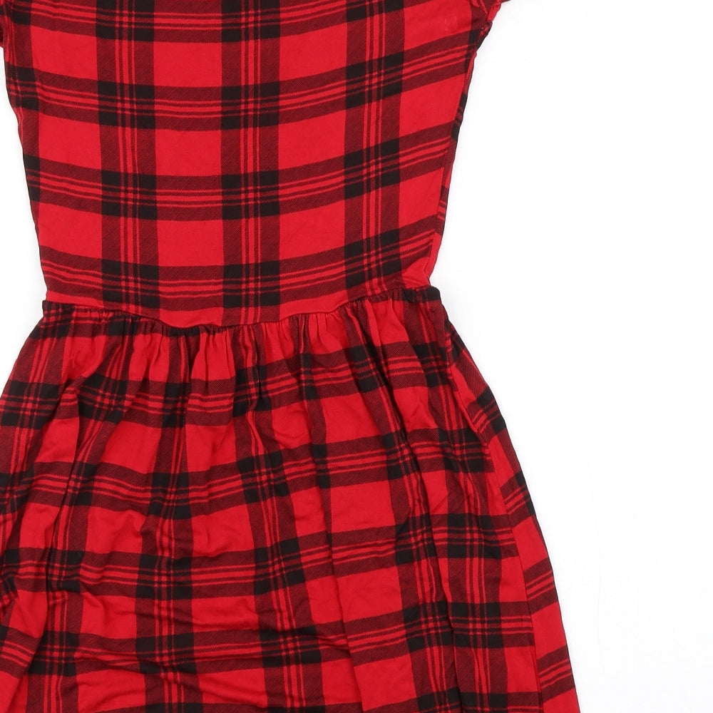 Sophia Mirza Womens Red Check  Mini  Size M
