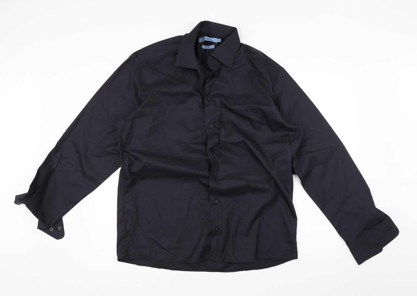 Bosweel Mens Black    Button-Up Size 14