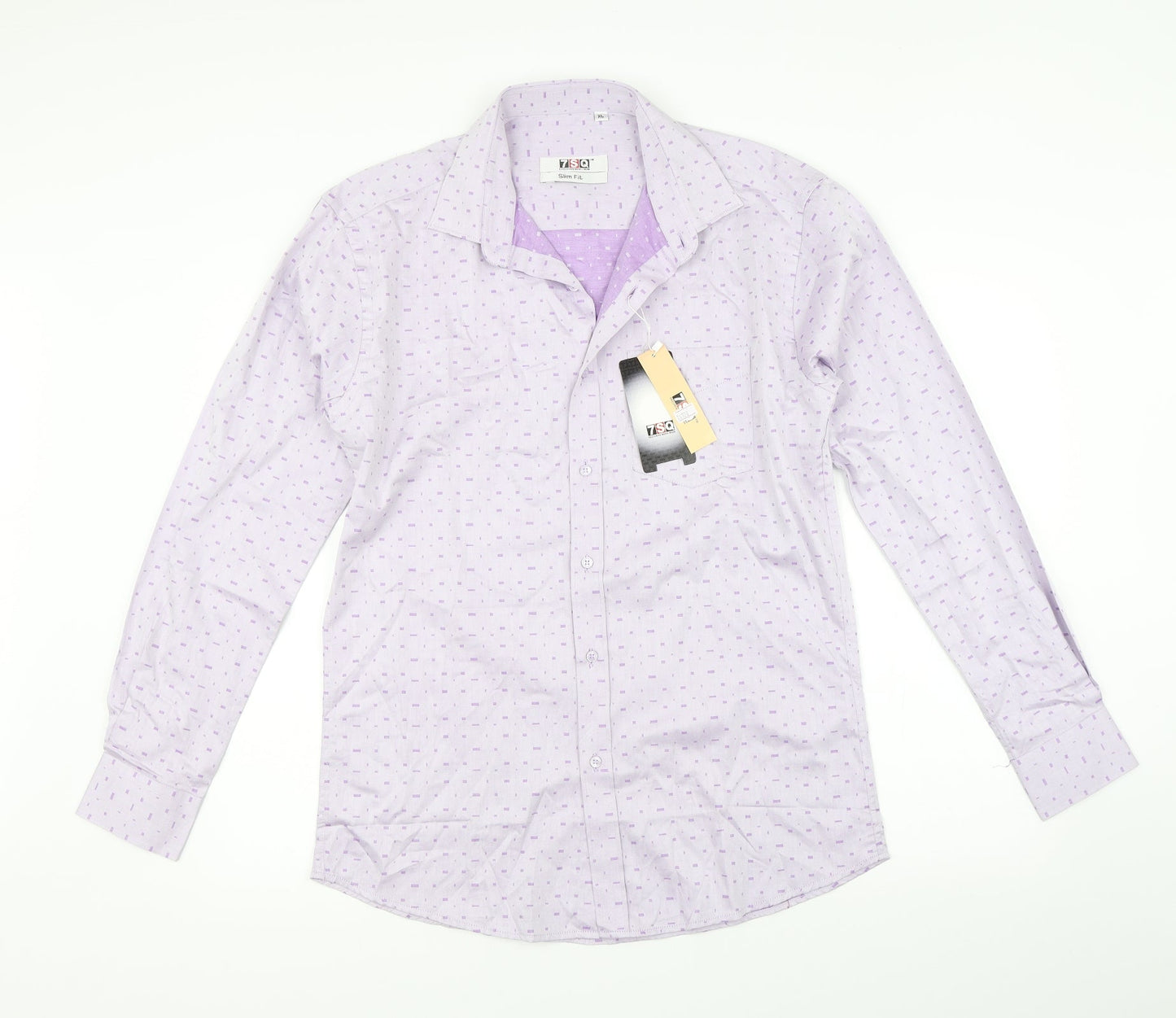 7sq Mens Purple    Button-Up Size XL