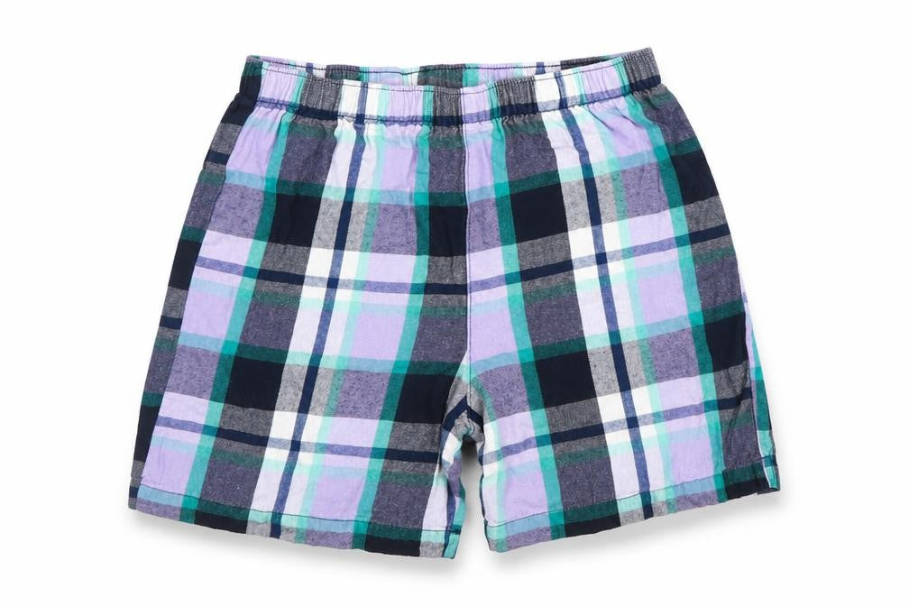 TU Boys Purple Plaid  Sweat Shorts Size 5 Years
