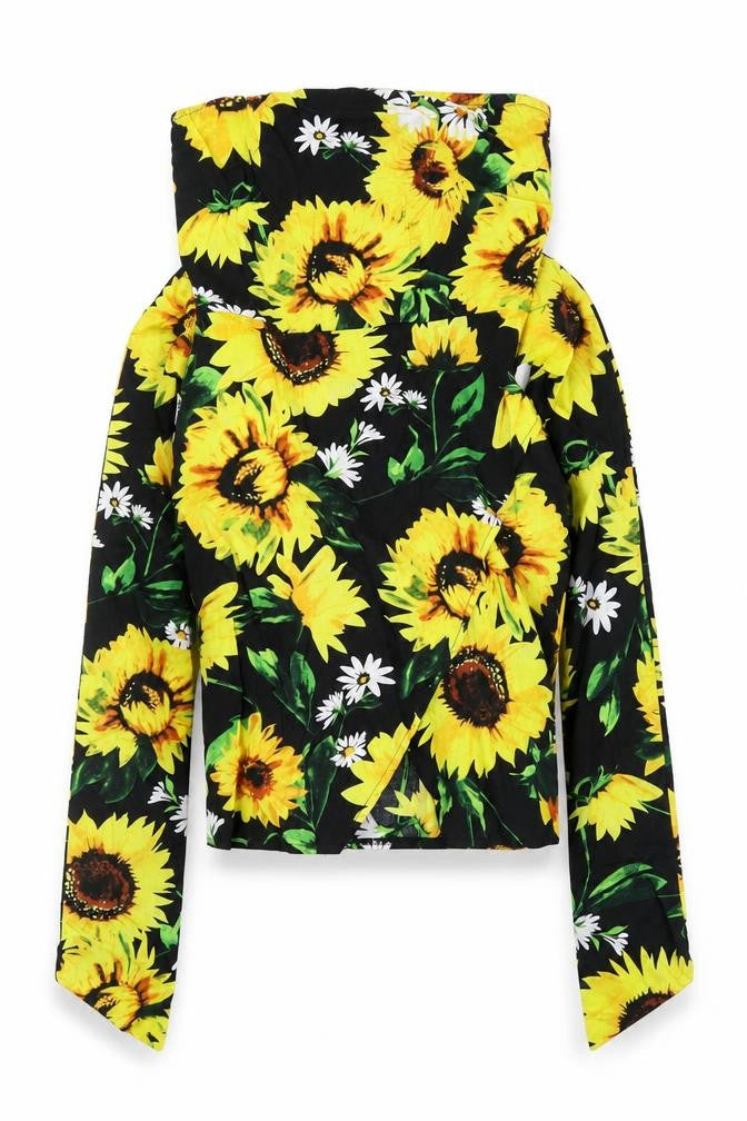 Parisian Womens Black Floral  Basic Blouse Size 6