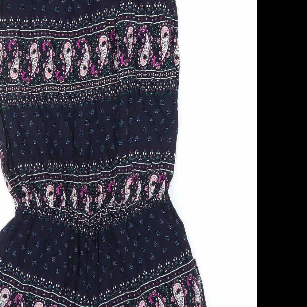 Marco & Co Womens Blue Paisley  Romper One-Piece Size M