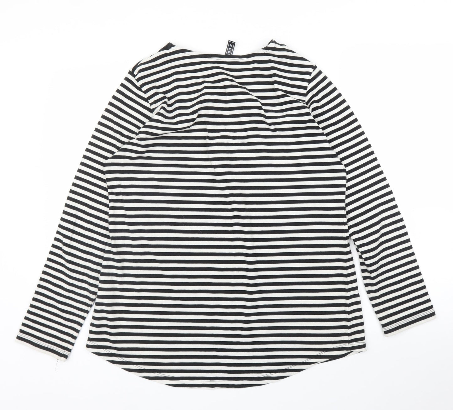 Rainbow Womens White Striped  Basic Blouse Size M