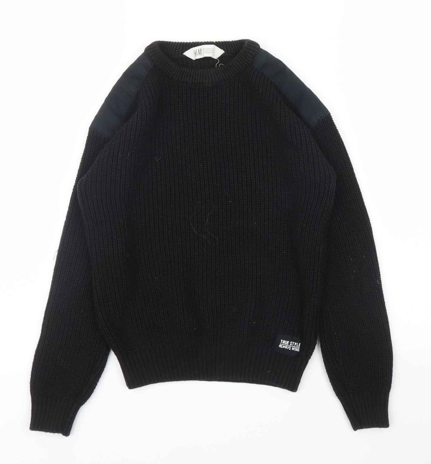 H&M Boys Black   Pullover Jumper Size 9 Years
