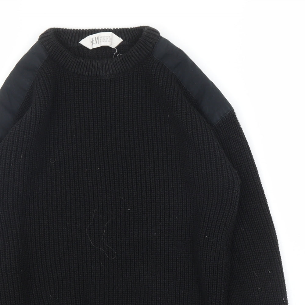 H&M Boys Black   Pullover Jumper Size 9 Years