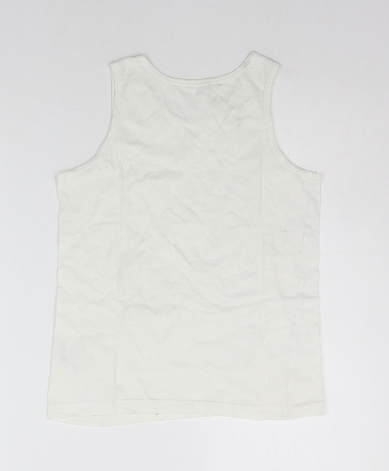 George Girls White   Basic Tank Size 11-12 Years