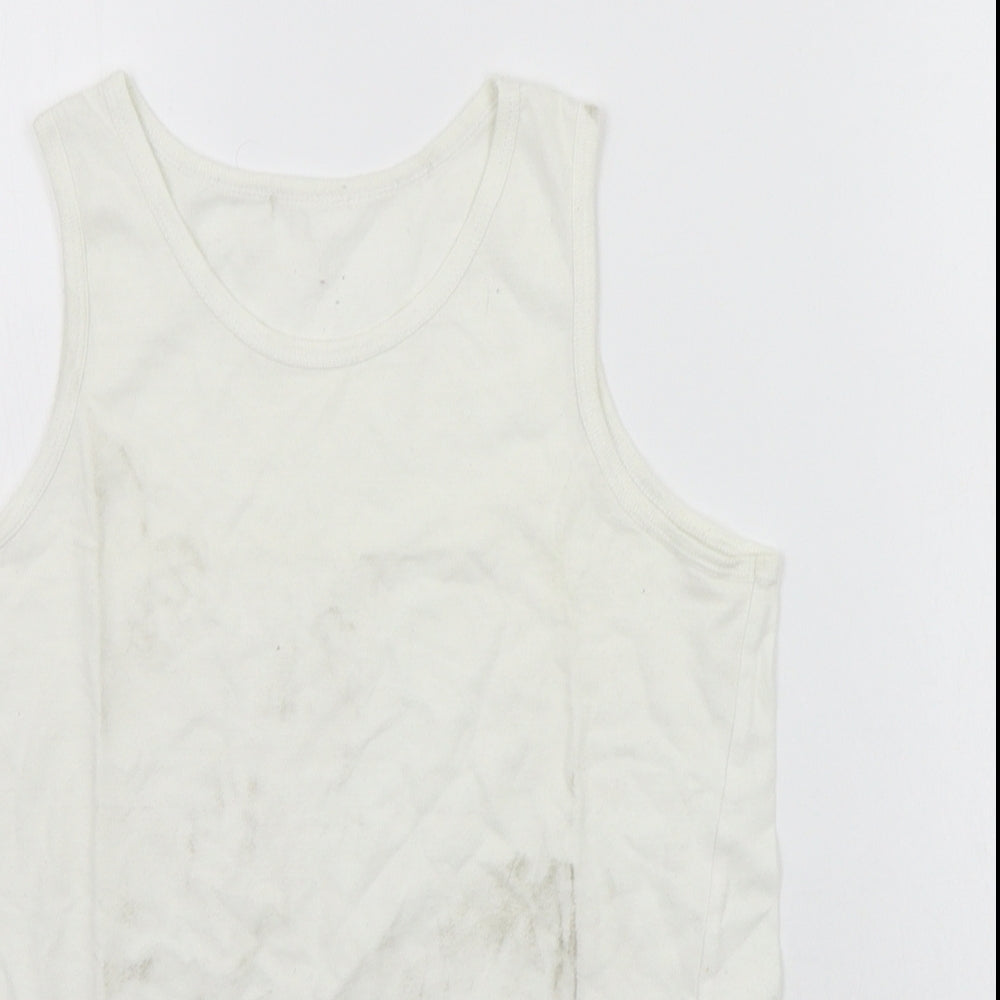 George Girls White   Basic Tank Size 11-12 Years