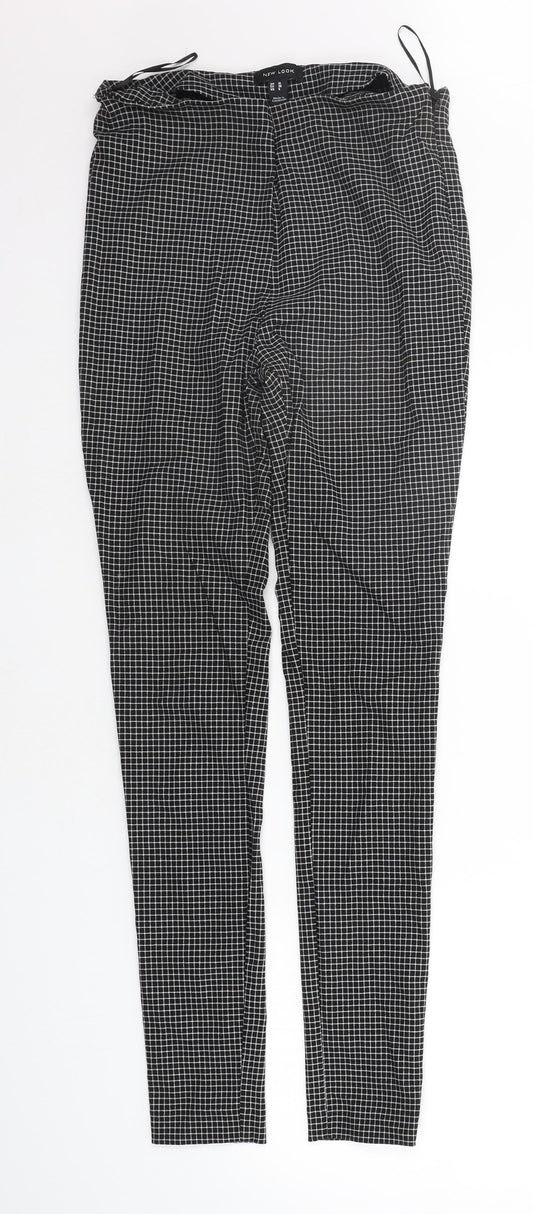 New Look Womens Black Check  Trousers  Size 10 L29 in