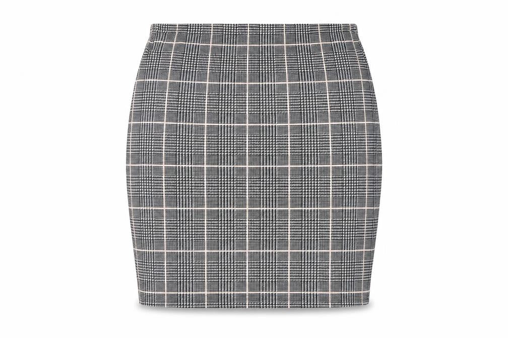 PRETTYLITTLETHING Womens Grey Check  A-Line Skirt Size 8
