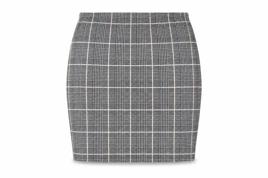 PRETTYLITTLETHING Womens Grey Check  A-Line Skirt Size 8