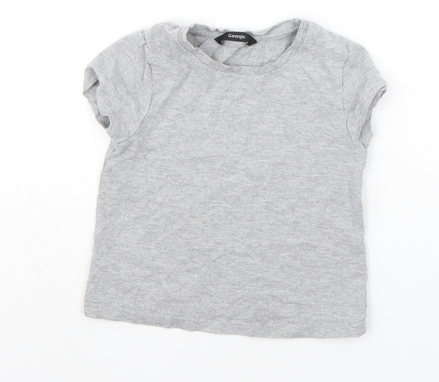 George Girls Grey   Basic T-Shirt Size 4-5 Years
