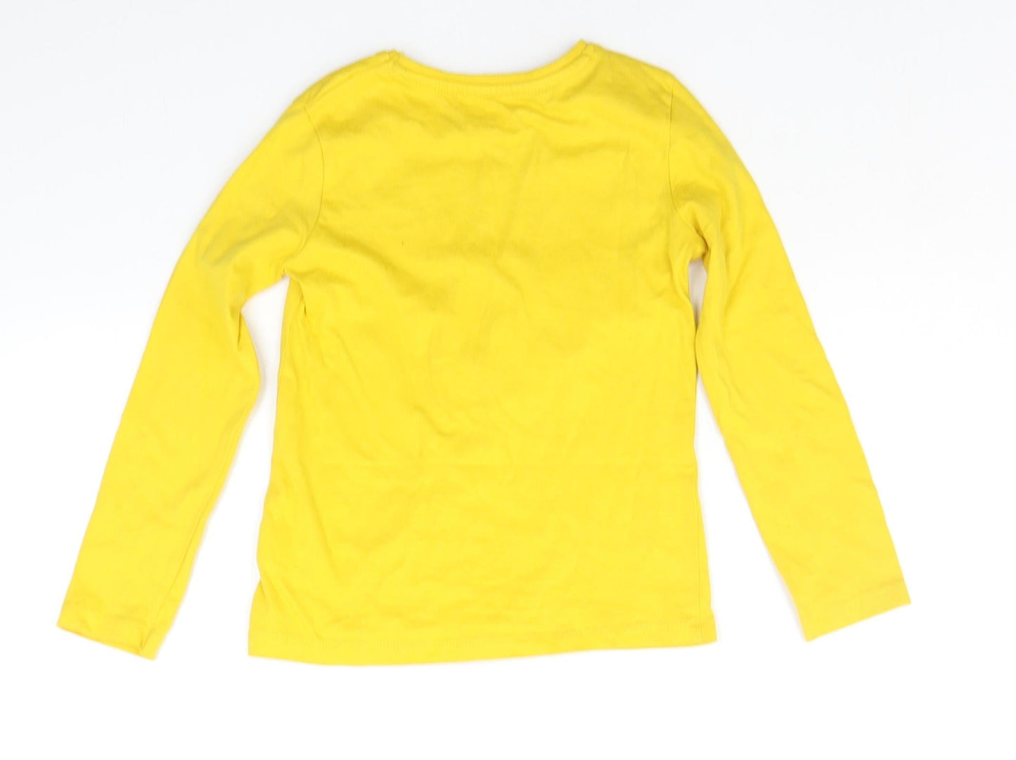 Primark Girls Yellow Houndstooth  Basic Polo Size 5-6 Years