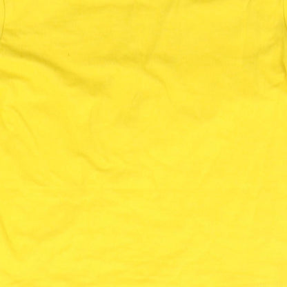 Preloved Primark Girls Yellow Houndstooth  Basic Polo Size 5-6 Years - Label