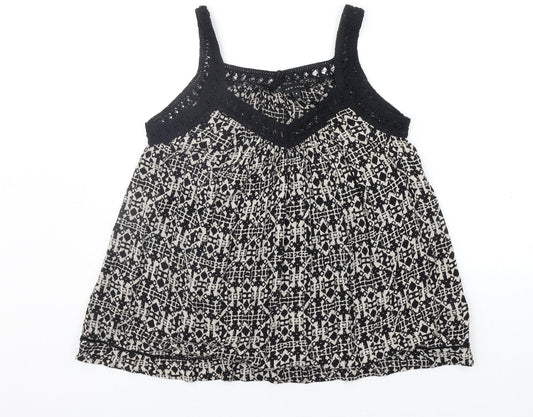 New Look Womens Beige Geometric  Basic Tank Size 8