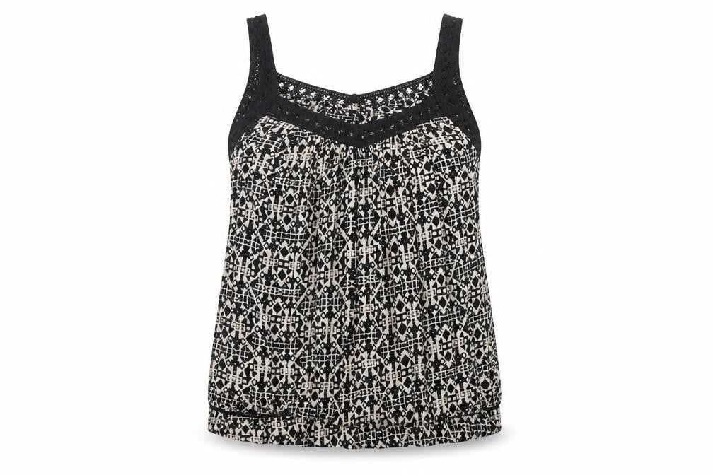 New Look Womens Beige Geometric  Basic Tank Size 8