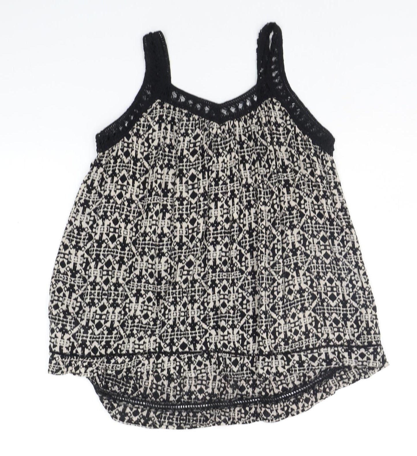 New Look Womens Beige Geometric  Basic Tank Size 8