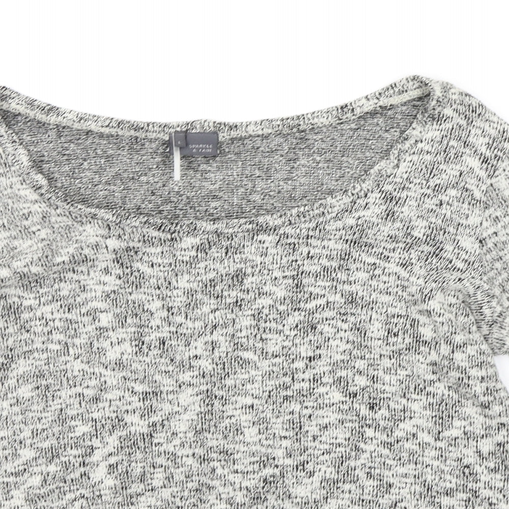 Sparkle & Fade Womens Grey   Pullover Jumper Size L