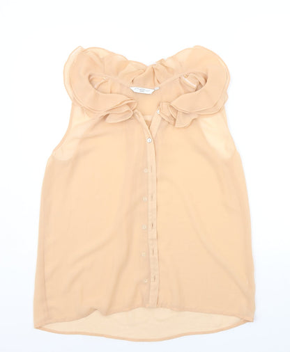 New Look Womens Beige   Basic Button-Up Size 12
